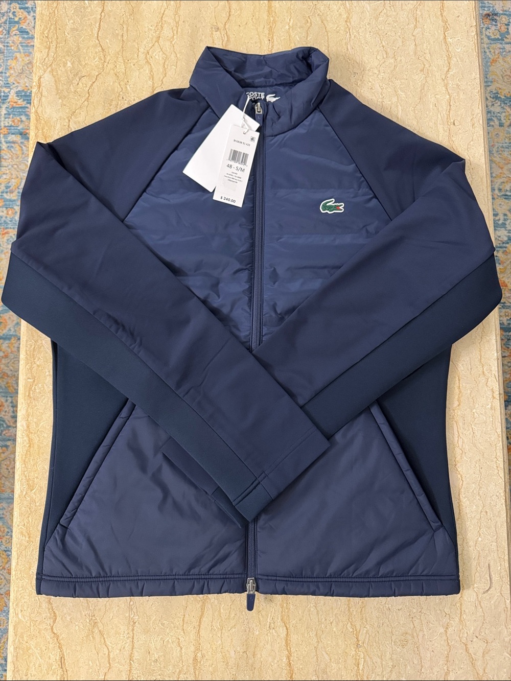 NWT Lacoste Navy Quilted Golf Jacket